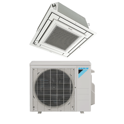 Daikin VISTA™ Ceiling Cassette single-zone heat pump.