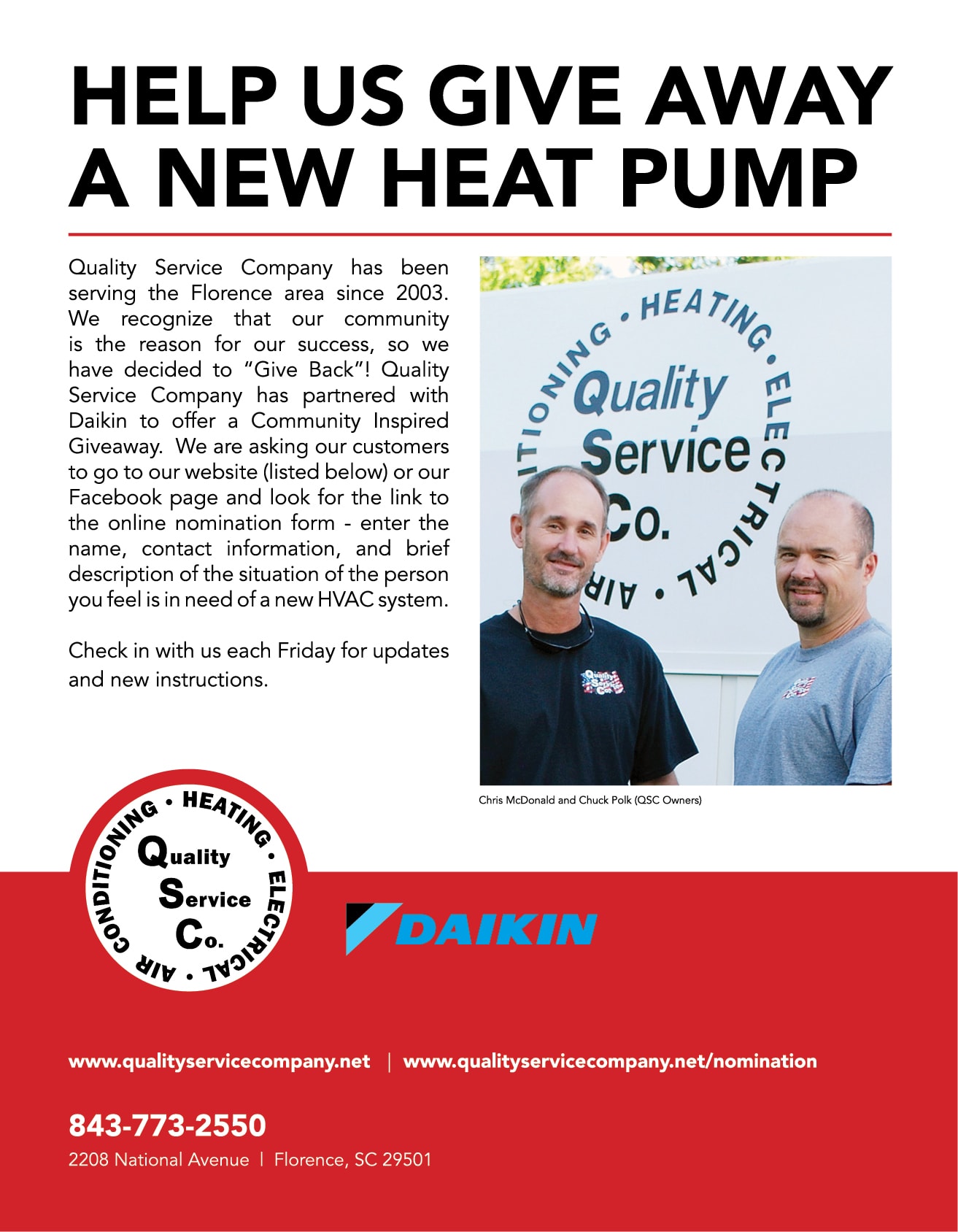 Help us give away a new heat pump.