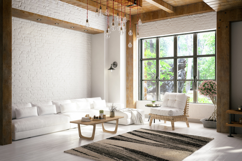 Loft room with cozy design.